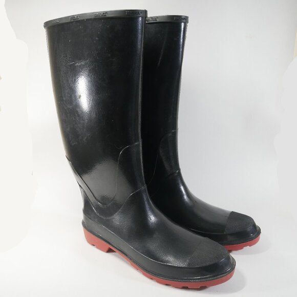 Men's Sz 12 Steel Shank Waterproof Rubber Boots Made in USA Safety ANSI - Picture 1 of 10